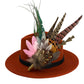 Pink, black, white & teal Feather Hat Pin (CFP805)