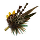 Olive green, gold, yellow & natural Feather Hat Pin (CFP806)