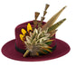 Olive green, gold, yellow & natural Feather Hat Pin (CFP806)