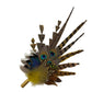 Gold, brown, blue & natural Feather Hat Pin (CFP807)