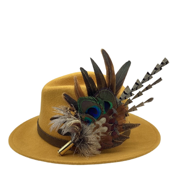 Natural Feather Hat Pin (CFP836)