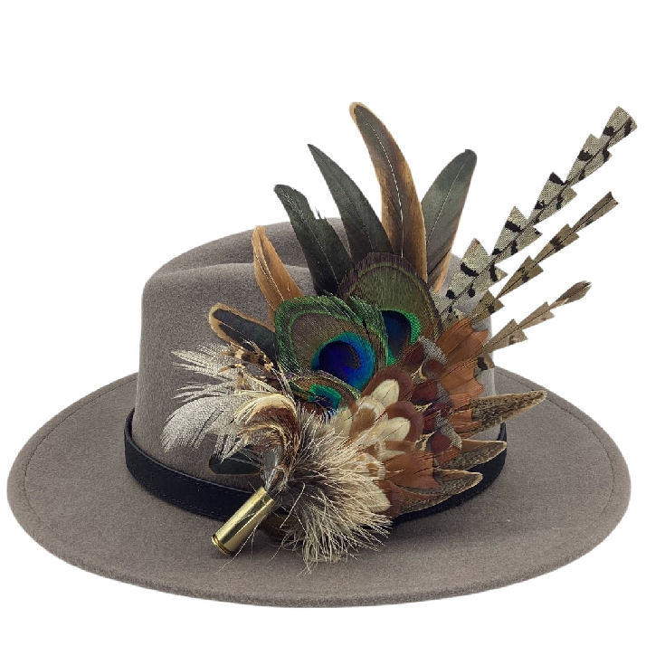 Natural Feather Hat Pin (CFP836)