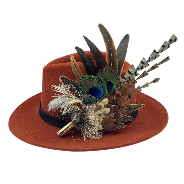 Natural Feather Hat Pin (CFP836)