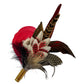 Red, Black, White and Natural Feather Hat Pin CFP840