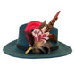 Red, Black, White and Natural Feather Hat Pin CFP840