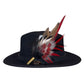 Red, Black, White and Natural Feather Hat Pin CFP841