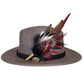 Red, Black, White and Natural Feather Hat Pin CFP841