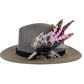 Light Pink, Black, White and Natural Feather Hat Pin (CFP842)