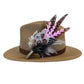 Light Pink, Black, White and Natural Feather Hat Pin (CFP842)
