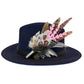 Light Pink, Black, White and Natural Feather Hat Pin (CFP842)