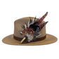 Light Pink, Black, White and Natural Feather Hat Pin CFP843