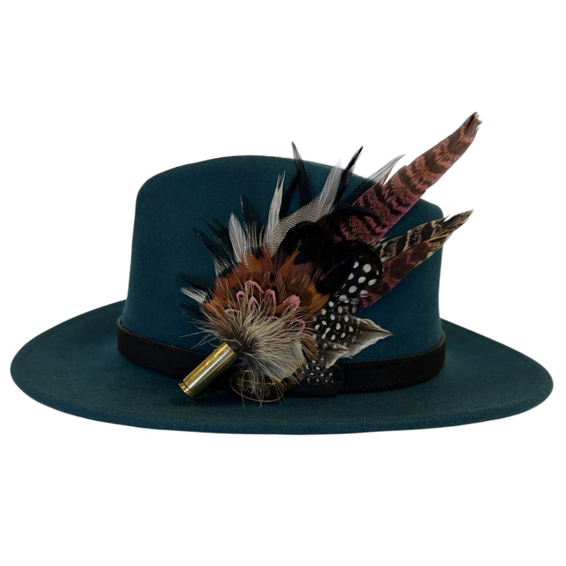 Light Pink, Black, White and Natural Feather Hat Pin CFP843