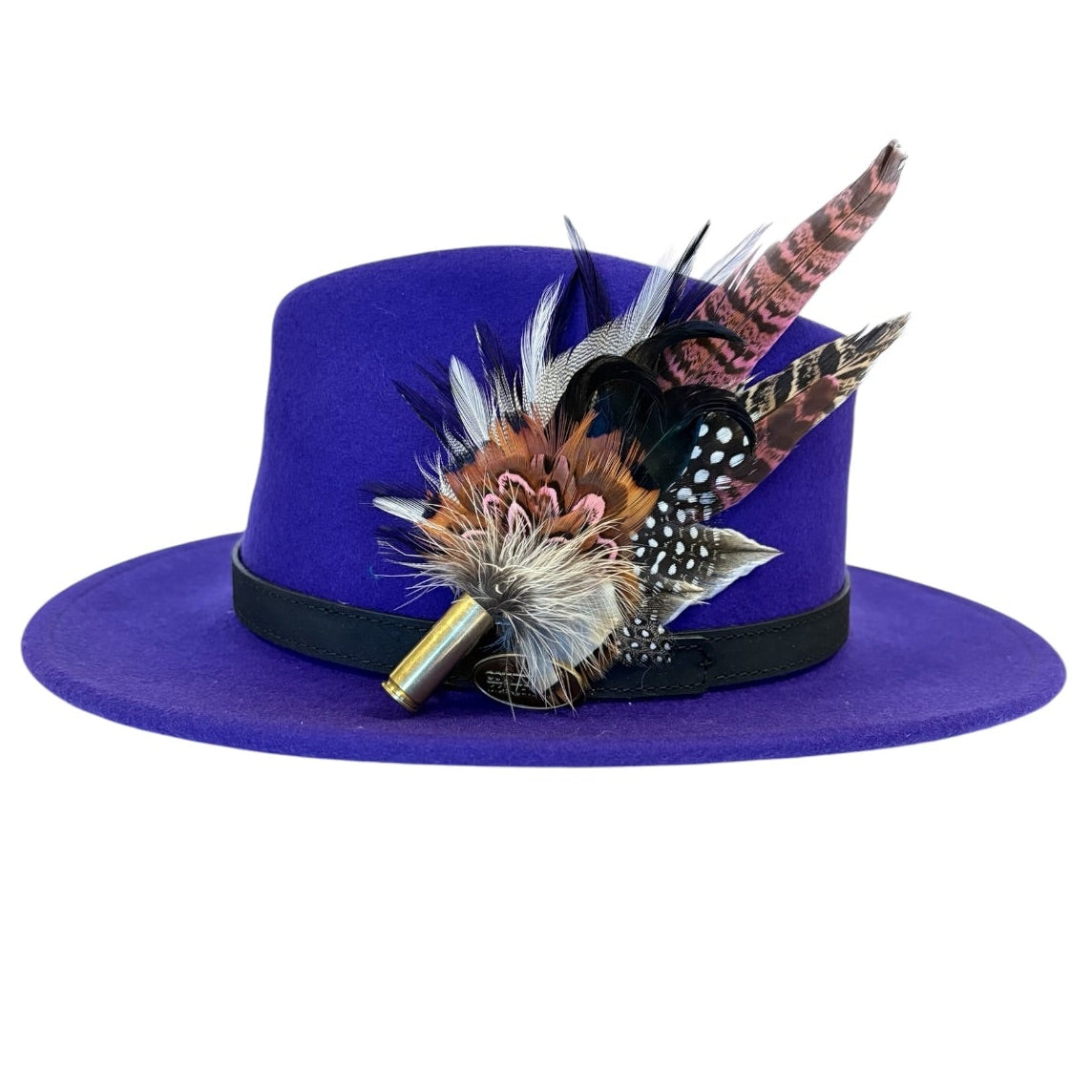 Light Pink, Black, White and Natural Feather Hat Pin CFP843