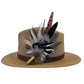 Light Pink, Black, White and Natural Feather Hat Pin CFP844