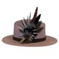 Light Pink, Black, White and Natural Feather Hat Pin CFP844