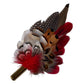 Deep Red, Black, White and Natural Feather Hat Pin (CFP845)