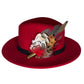Deep Red, Black, White and Natural Feather Hat Pin (CFP845)