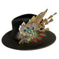 Green, Wine and Natural Feather Hat Pin CFP847