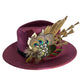 Green, Wine and Natural Feather Hat Pin CFP847