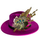 Green, Wine and Natural Feather Hat Pin CFP847
