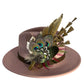 Green, Wine and Natural Feather Hat Pin CFP847