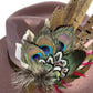Green, Wine and Natural Feather Hat Pin CFP847