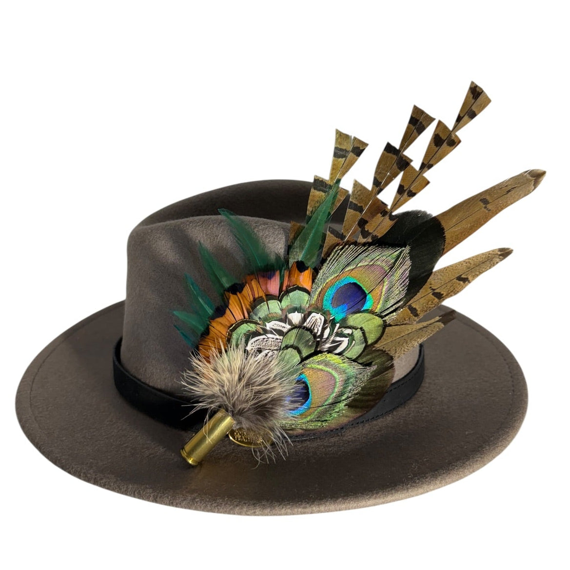 Peacock and Natural Feather Hat Pin CFP848