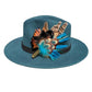 Teal & Natural Feather Hat Pin CFP849