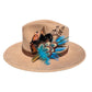 Teal & Natural Feather Hat Pin CFP849