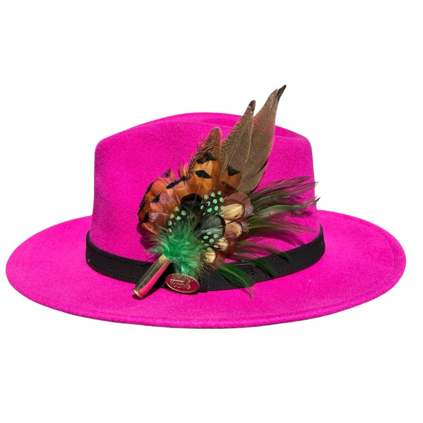 Green and Natural Feather Hat Pin CFP850