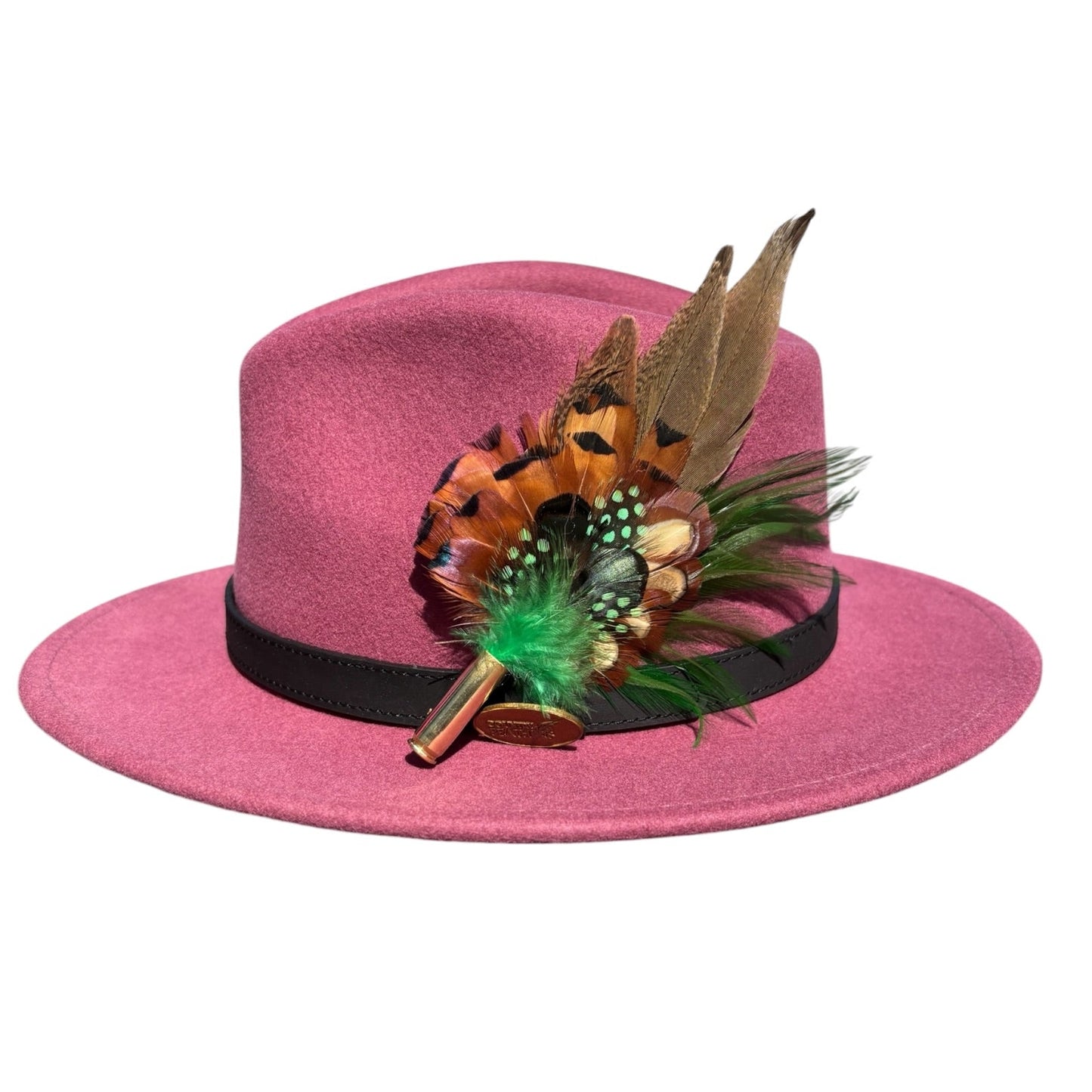 Green and Natural Feather Hat Pin CFP850