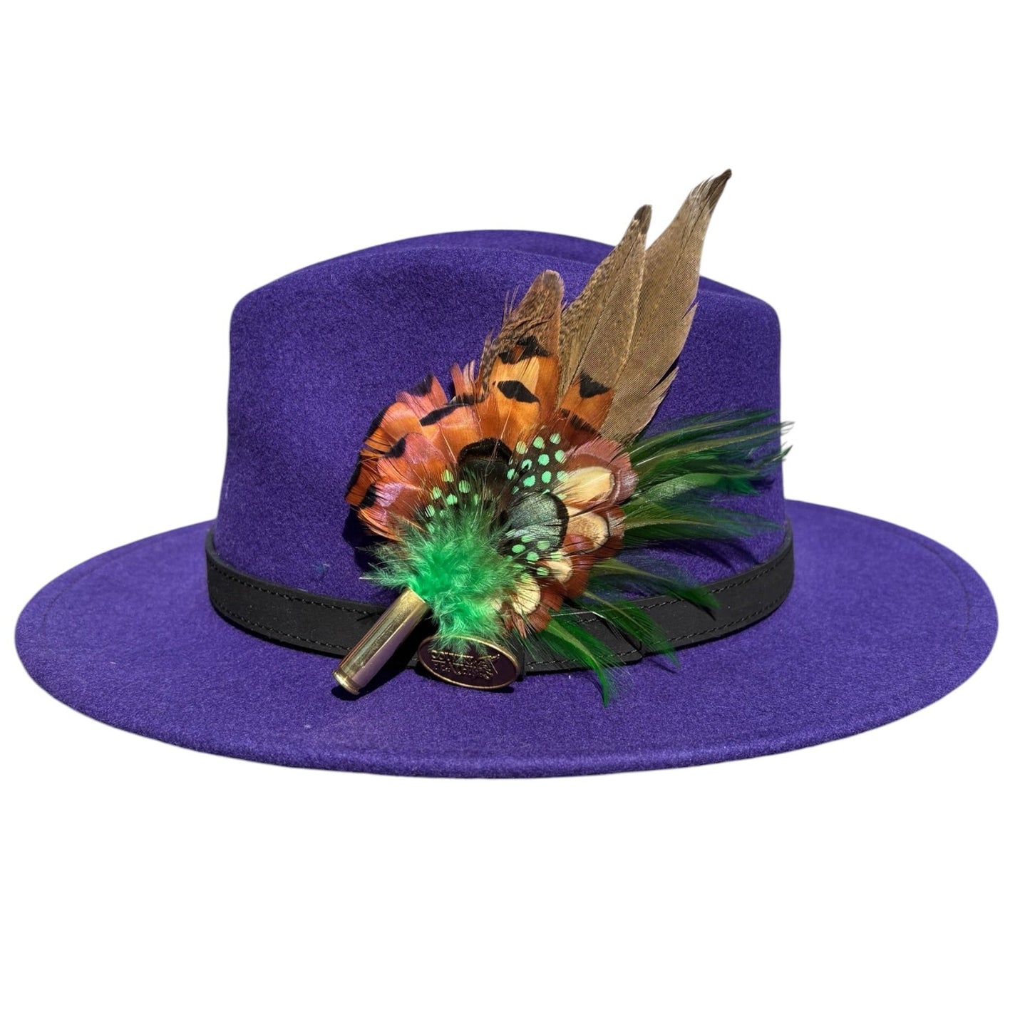 Green and Natural Feather Hat Pin CFP850