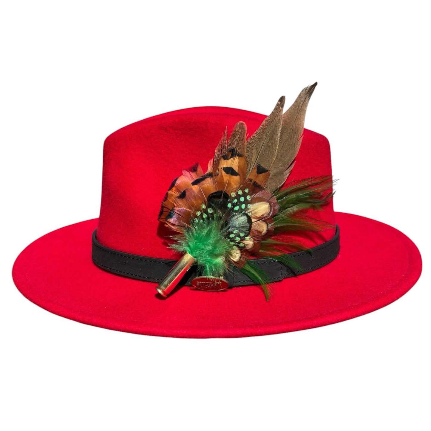 Green and Natural Feather Hat Pin CFP850