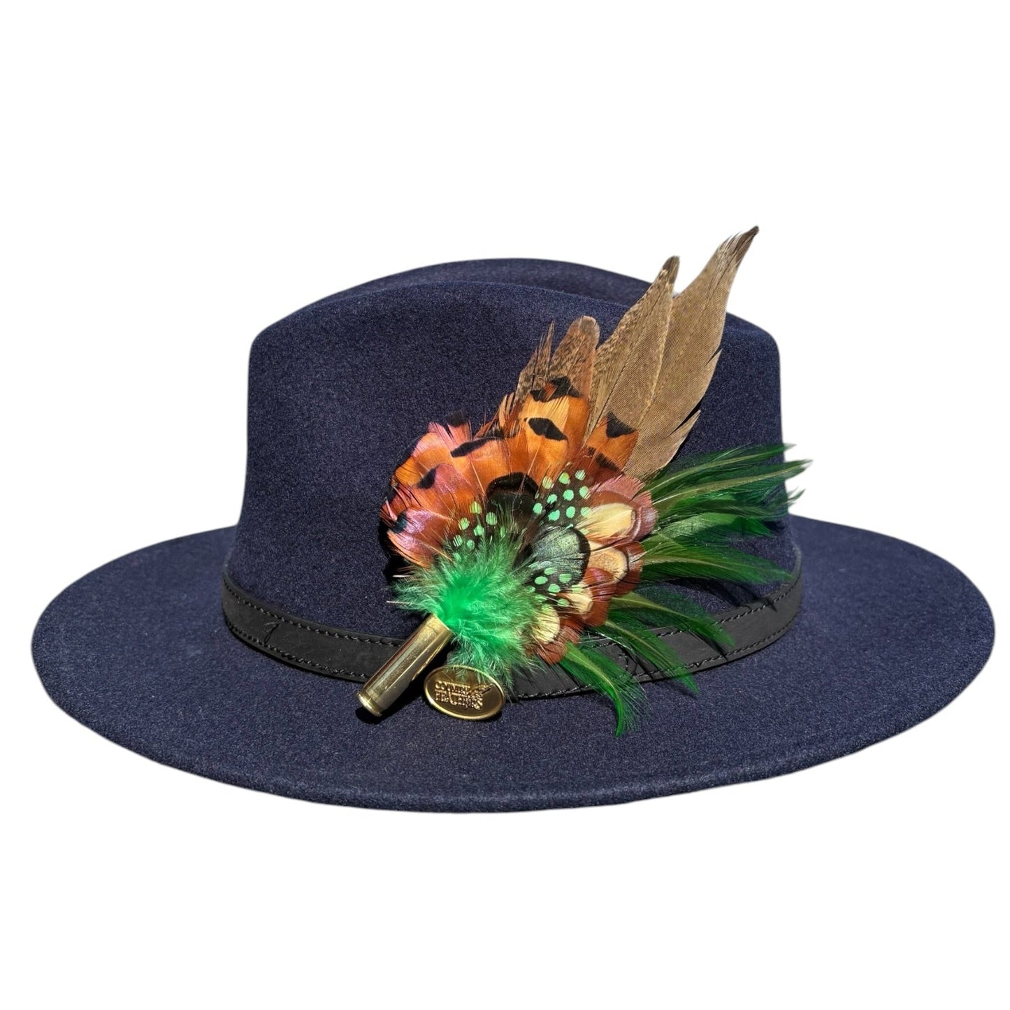 Green and Natural Feather Hat Pin CFP850