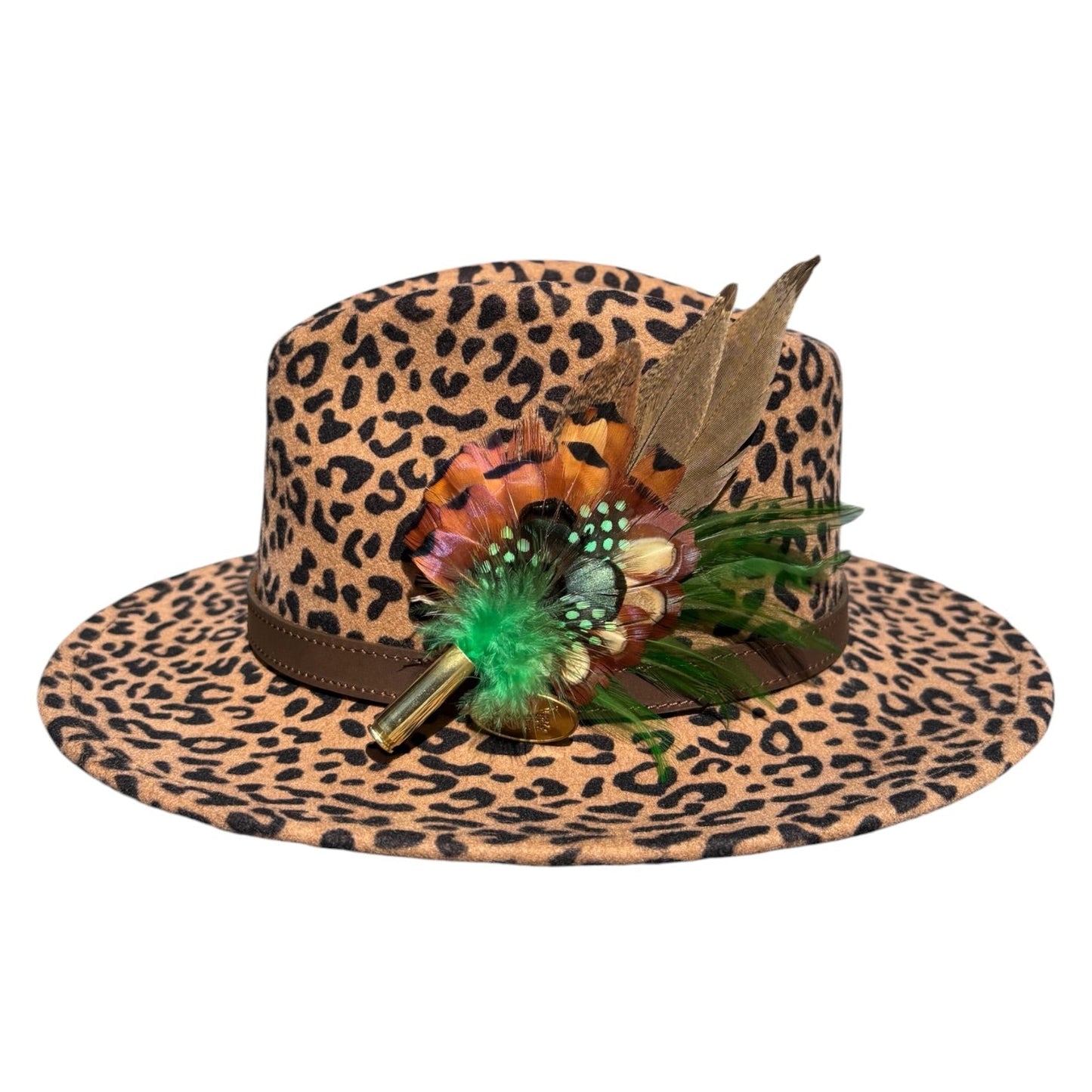 Green and Natural Feather Hat Pin CFP850
