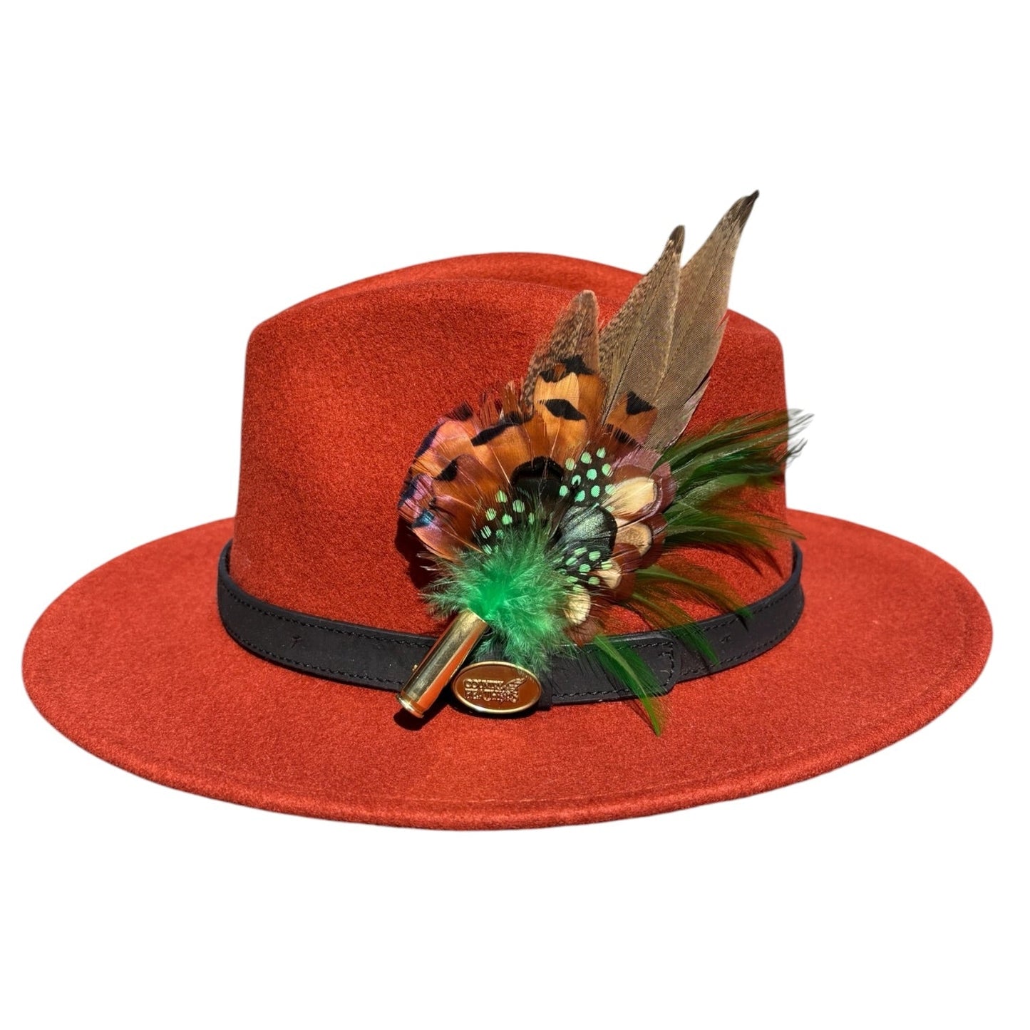 Green and Natural Feather Hat Pin CFP850