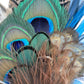 Teal and Natural Feather Hat Pin CFP851