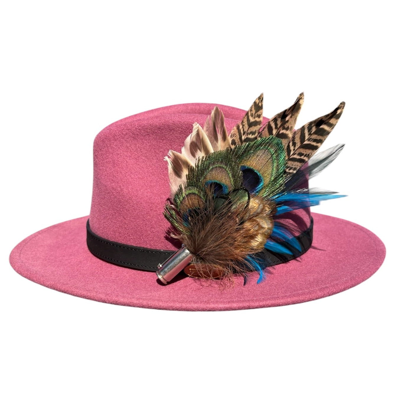 Teal and Natural Feather Hat Pin CFP851
