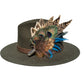 Teal and Natural Feather Hat Pin CFP851