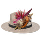 Claret, Cerise Pink and Natural Feather Hat Pin CFP853