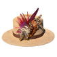 Claret, Cerise Pink and Natural Feather Hat Pin CFP853