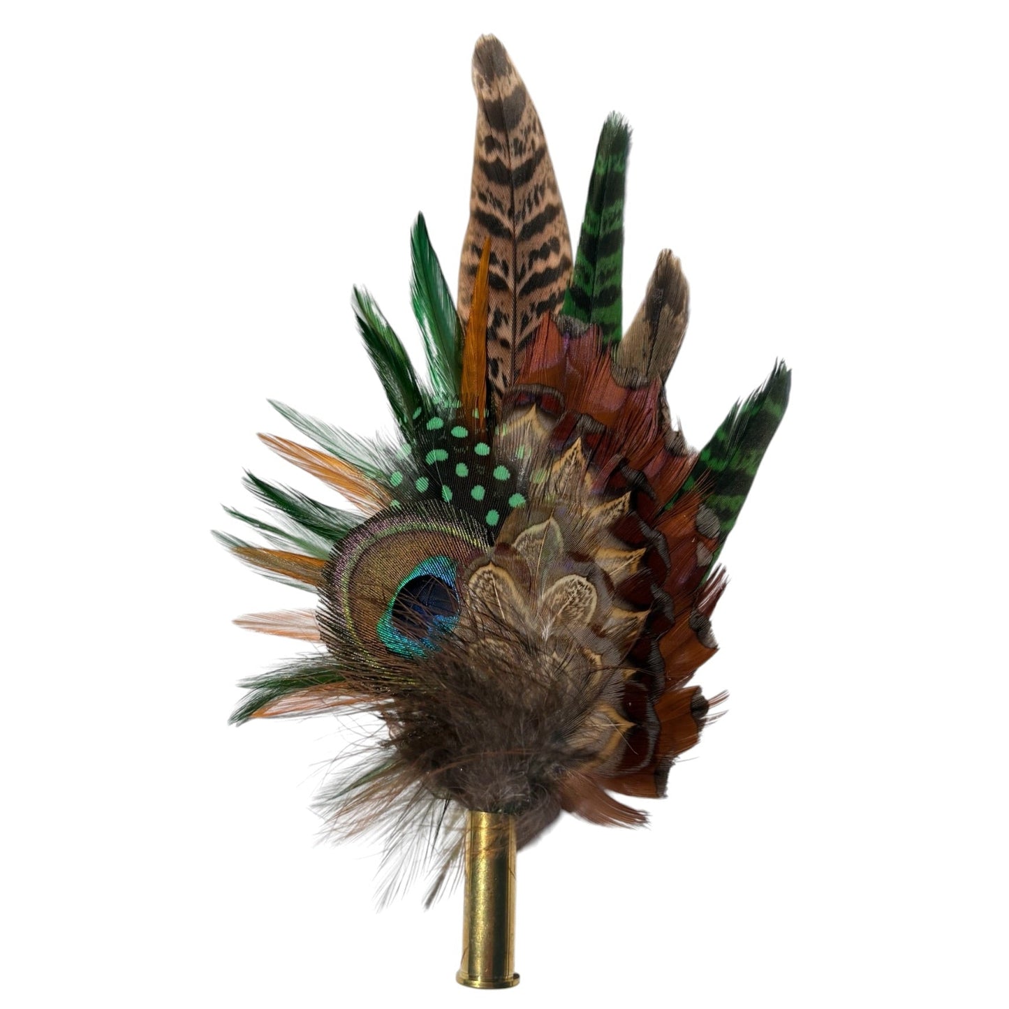 Green and Natural feather pin 854