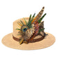 Green and Natural feather pin 854
