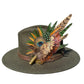 Green and Natural feather pin 854