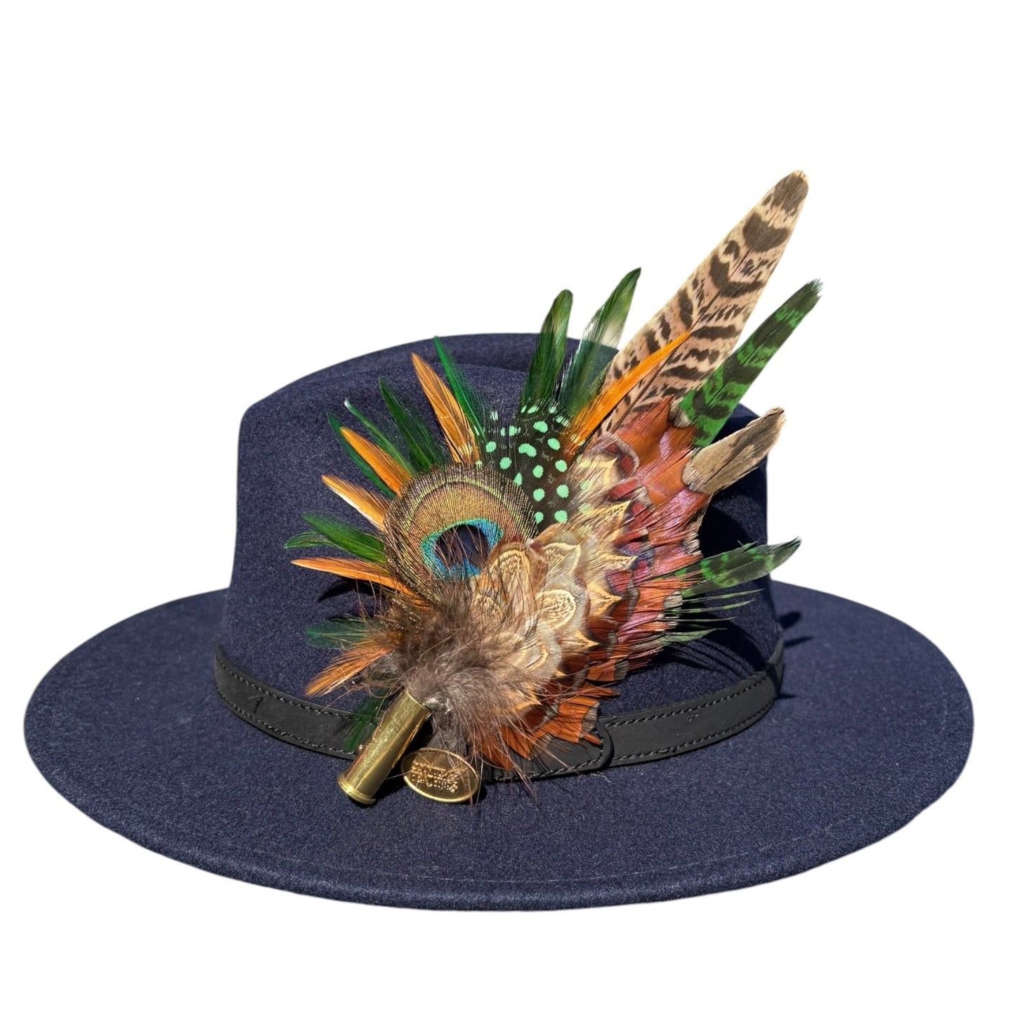 Green and Natural feather pin 854