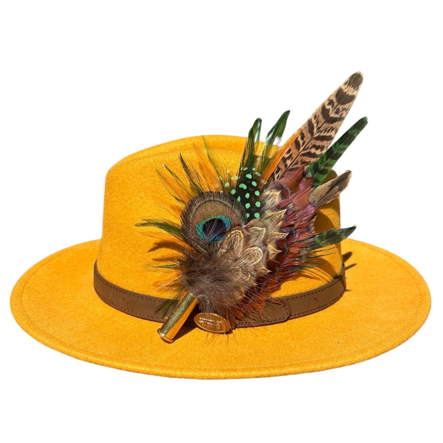 Green and Natural feather pin 854