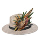 Green and Natural feather pin 854