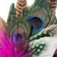 Cerise Pink, Green and Natural Feather Hat Pin CFP855