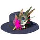 Cerise Pink, Green and Natural Feather Hat Pin CFP855