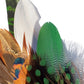 Lime Green and Natural Feather Hat Pin CFP857